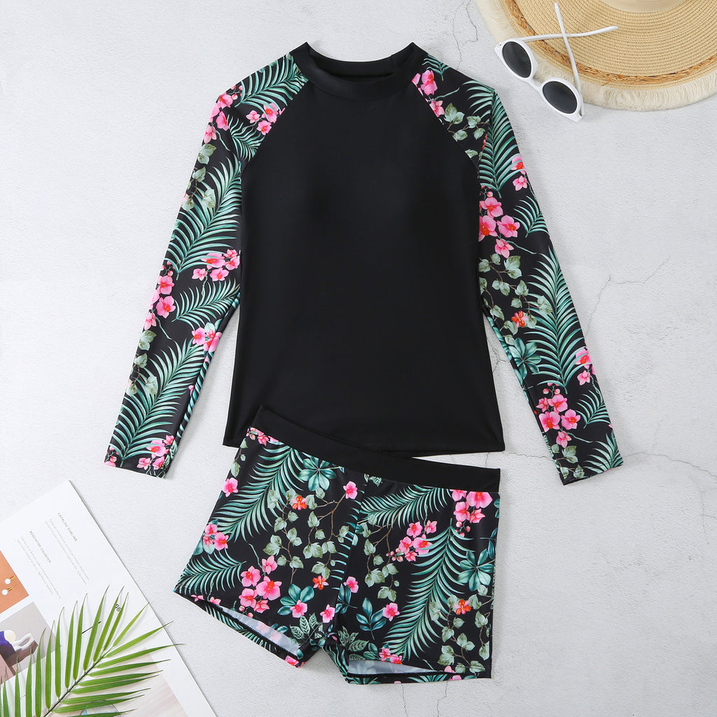 Maillot de Bain Bikini Femme à Imprimé Numérique avec Fente
