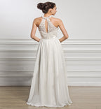 Robe de demoiselle d'honneur sans manches, coupe licou, élégante