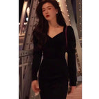 Robe en velours doré à la mode pour femme