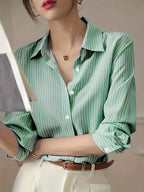 Nouvelle chemise décontractée rayée de printemps pour femme