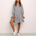 Robe ample simple à carreaux pour femme