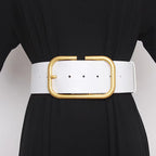 Ceinture large en cuir de vache pour femme