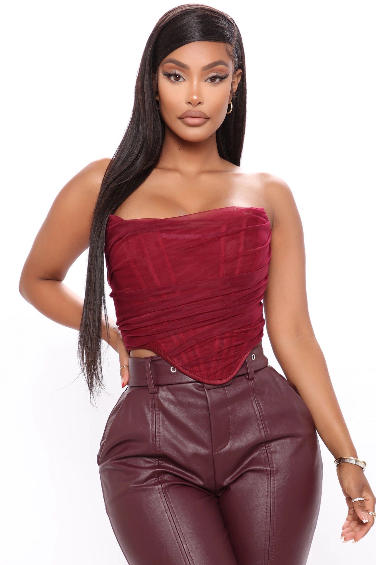 Soutien-gorge en maille à chevrons et gilet court pour femme