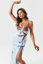 Robe mi-longue Socialite balnéaire