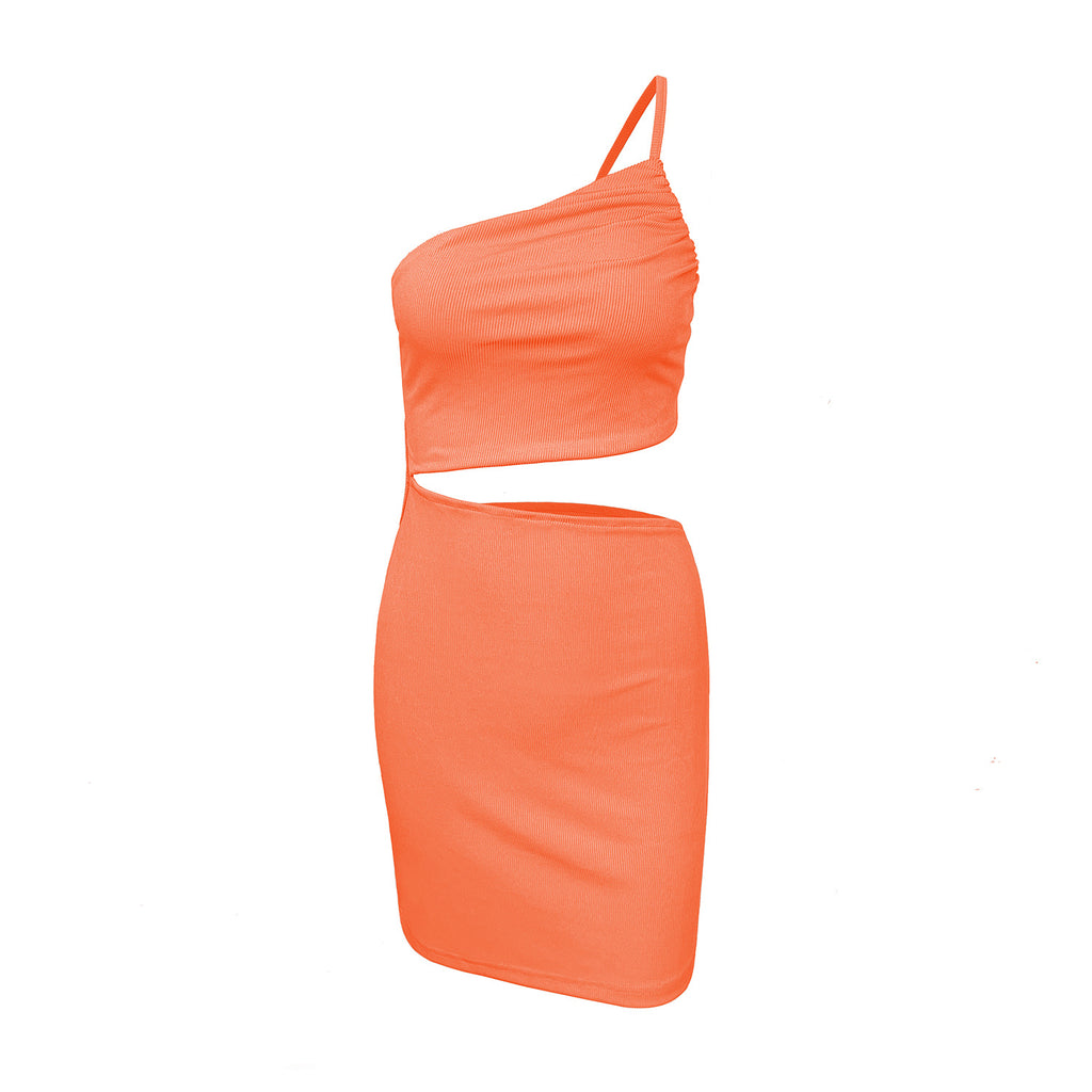 Robe femme avec cordon de serrage, style créateur, coupe ajustée, épaules dénudées