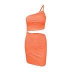 Robe femme avec cordon de serrage, style créateur, coupe ajustée, épaules dénudées
