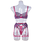 Maillot de Bain Bikini Brodé Contraste de Couleurs pour Femmes