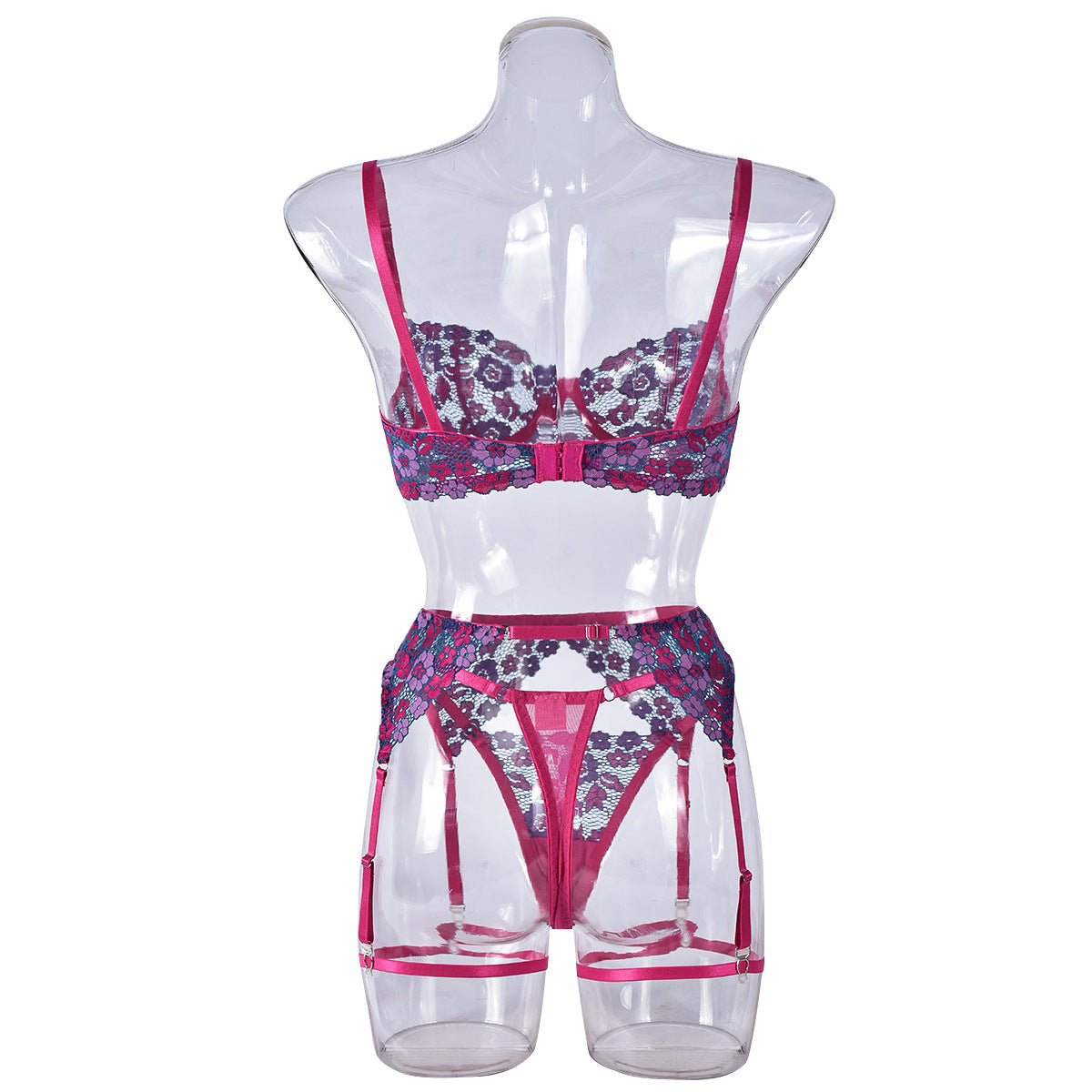 Maillot de Bain Bikini Brodé Contraste de Couleurs pour Femmes
