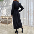 Nouvelle robe jacquard unie pour le printemps