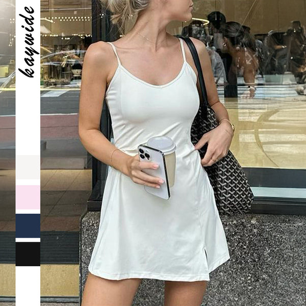 Robe courte à fines bretelles de style décontracté européen et américain