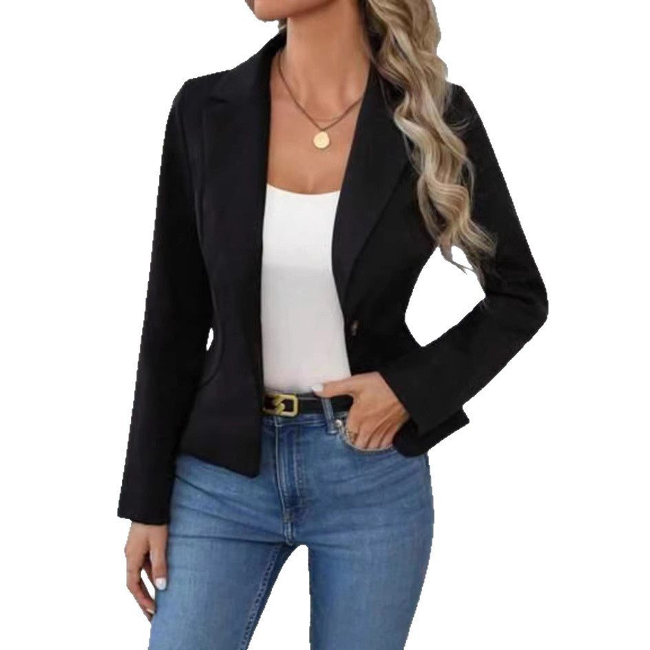 Blazer haut de gamme uni pour femme