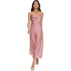 Robe de pyjama en satin sans dos pour femme
