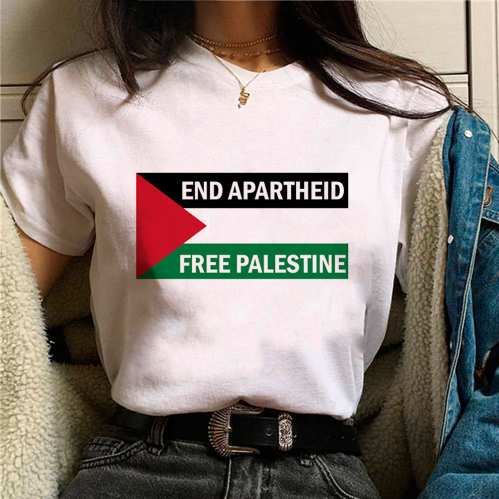 Palestine T-shirts Femme Bande dessinée Japonaise T-shirt Femme Drôle