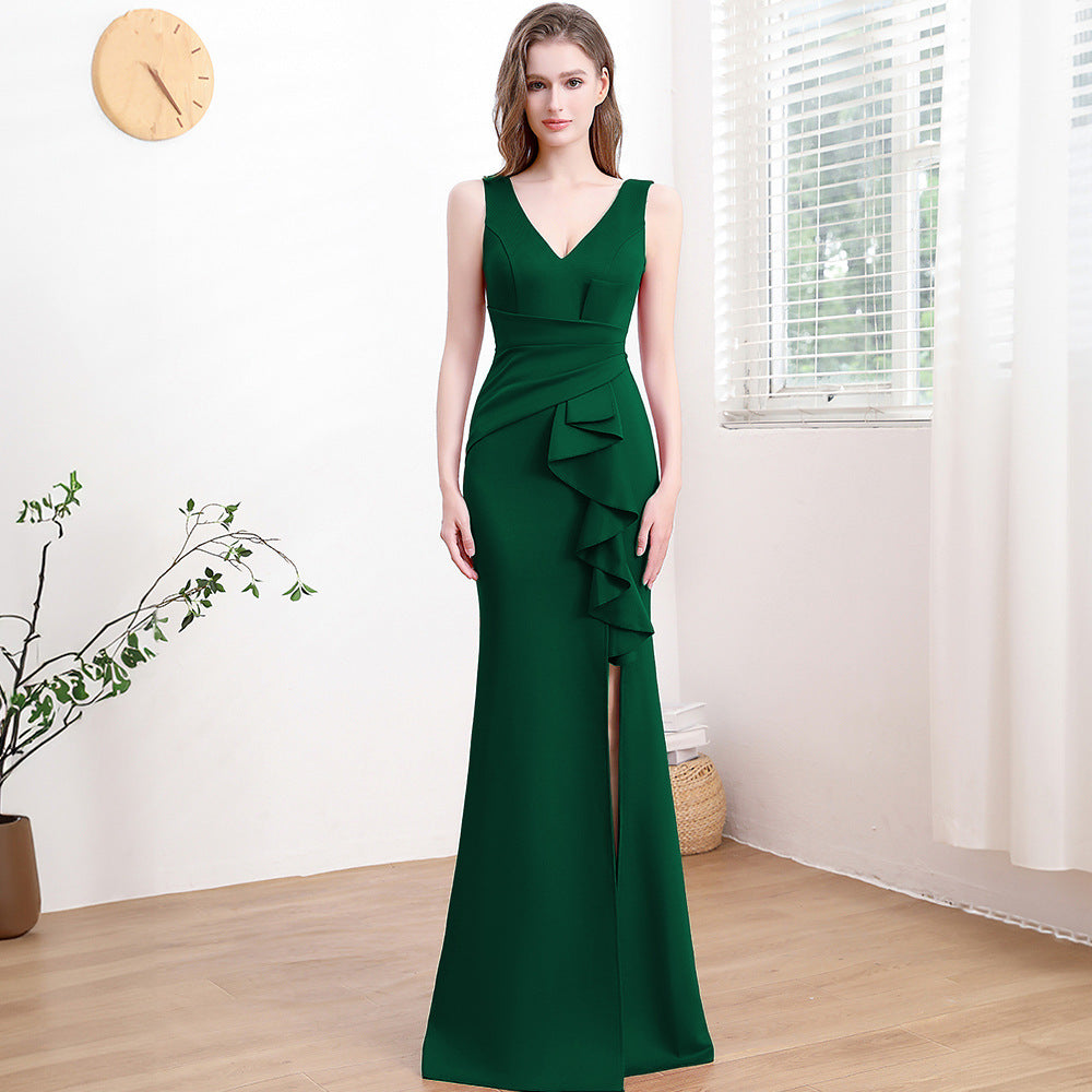 Robe de Soirée Femme Haut de Gamme Élégante Simple et Luxe Léger