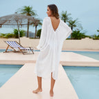 Robe d'intérieur femme col rond décolleté plongeant en V