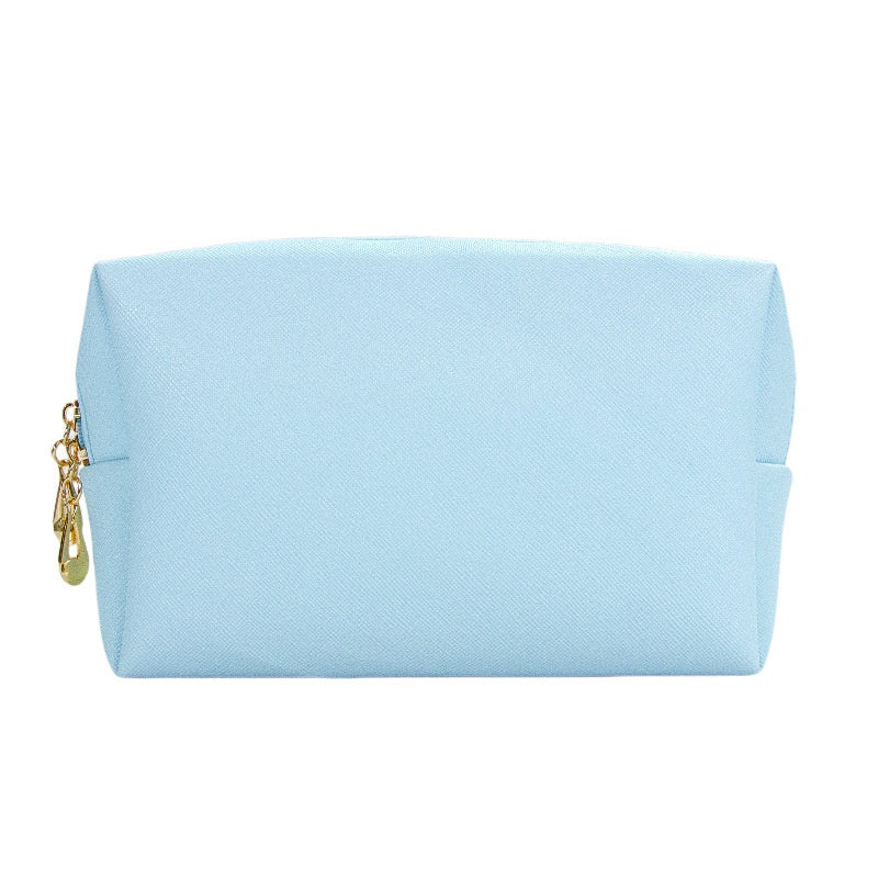 Trousse de Maquillage Octogonale Carrée en Cuir PU, Design Simple