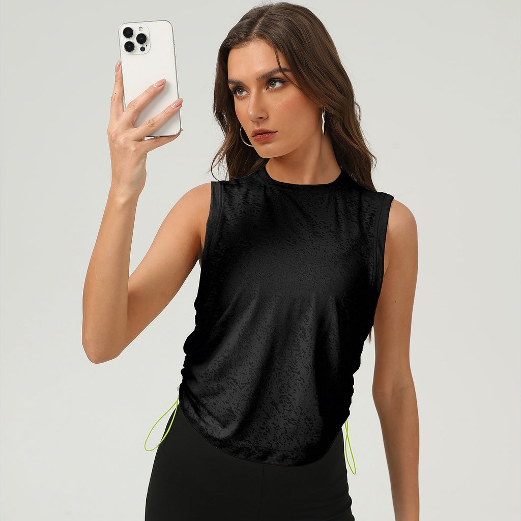 Nouveau Gilet de Sport en Jacquard pour Femme Débardeur sans Manches Respirant