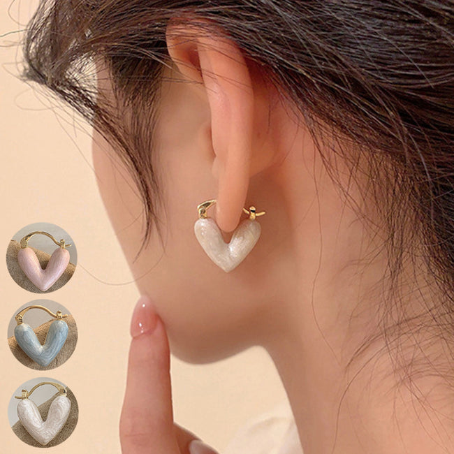 Boucles d'oreilles cœur Ins pour femmes, accessoires de mode, bijoux Hover Image