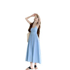 Robe Salopette Plissée Bleu Doux