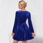 Robe en velours personnalisée pour femme