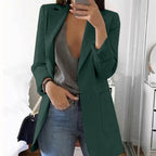 Blazer cardigan fin à revers élégant