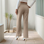 Pantalon droit femme fendu sur les côtés, très tendance