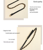 Chaîne de taille simple et polyvalente en métal tissé PU pour femmes de style européen et américain