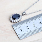 Parures de Bijoux de Mariage pour Femme en Argent 925, Zircon cubique bleu