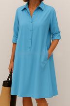 Women's Fashion Loose Solid Color Dress