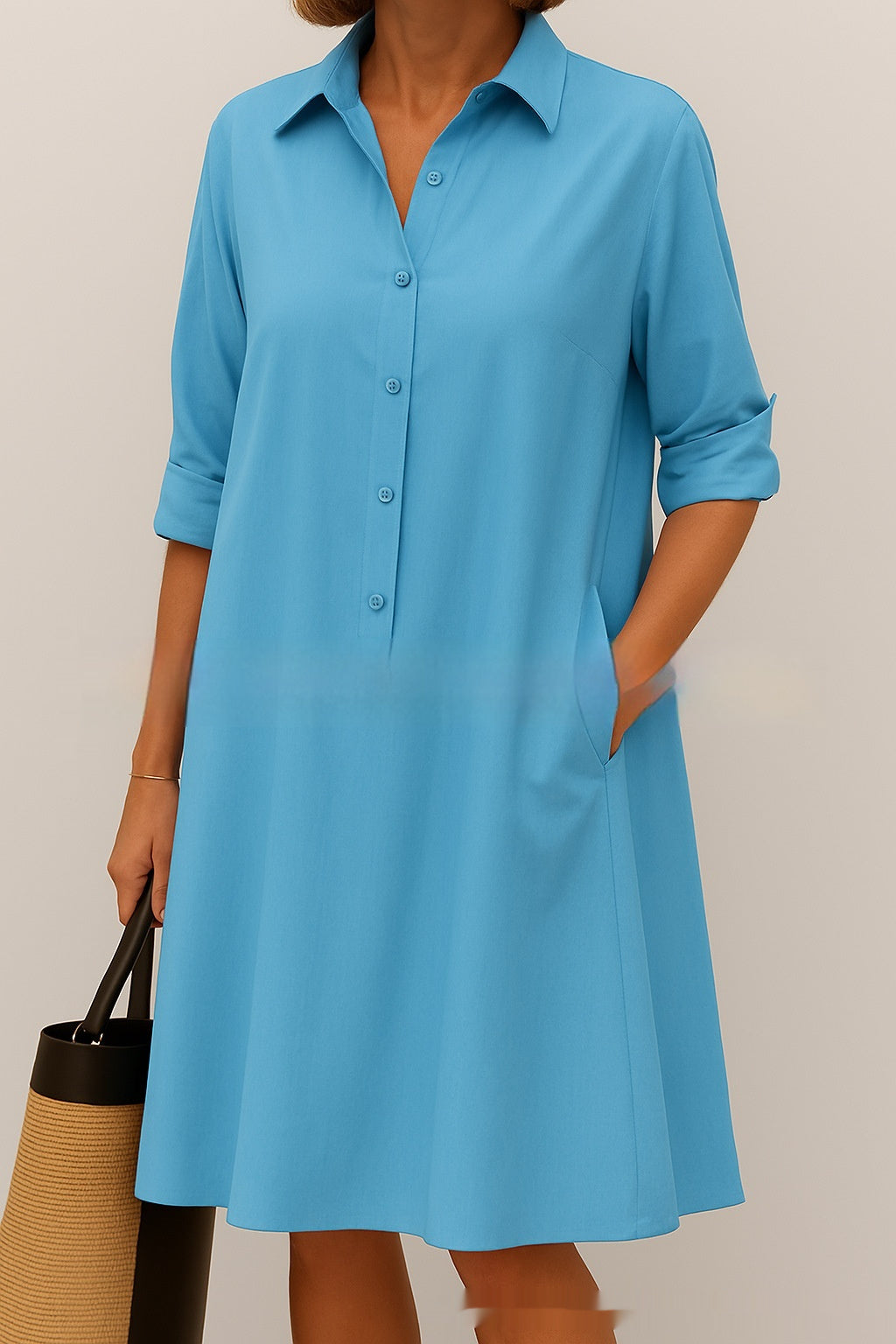 Women's Fashion Loose Solid Color Dress