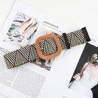 Ceinture en paille tressée en coton et lin pour femme