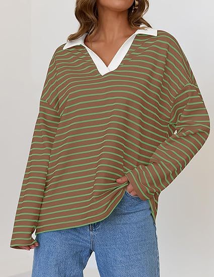 Sweat-shirt décontracté à manches longues avec broderie assortie à l'encolure