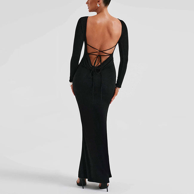 Robe élégante femme à lacets croisés Main Image
