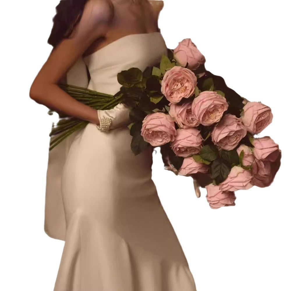 Robe de mariée bustier simple, style français, légère et blanche