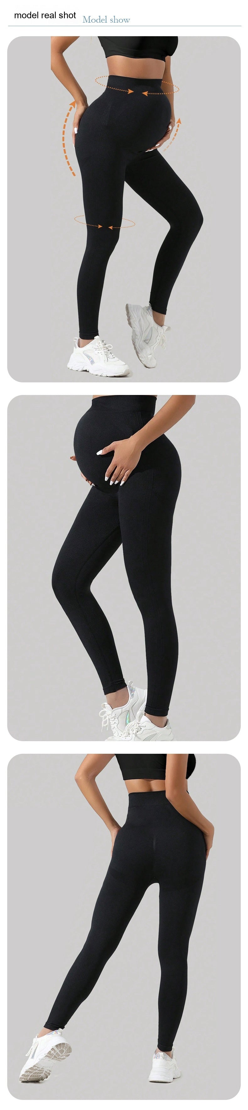 Pantalon de yoga sans couture pour femmes enceintes avec support ventral à porter à l'extérieur
