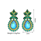 Boucles d'oreilles clous en forme de goutte, incrustées de strass multicolores étincelants, pour femme, luxueuses, élégantes, idéales pour les fêtes, bals de promo, ou comme accessoires de bijoux formels