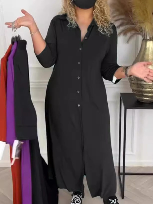 Robe sac latérale unie à poitrine