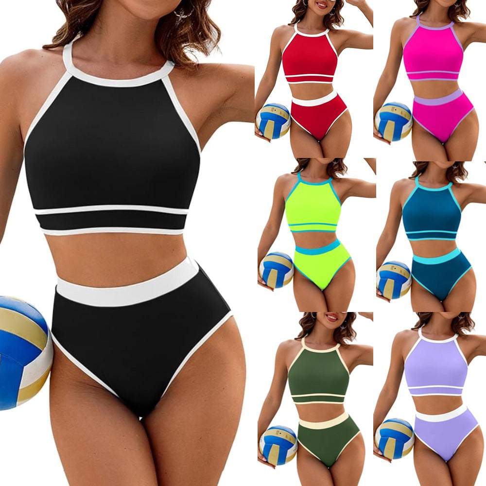 Maillot de bain bikini minimaliste uni pour femme