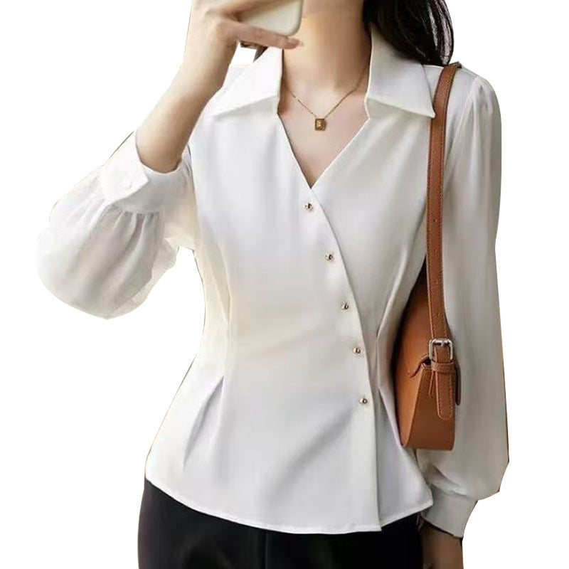Chemise cardigan de couleur unie pour femme, collection automne