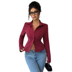 Chemisier cardigan à manches longues rayé mode femme