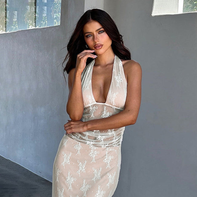Robe Femme Dos Nu en Dentelle Tendance Hover Image