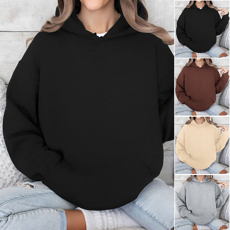 Chandail ample à capuchon multicolore pour femmes