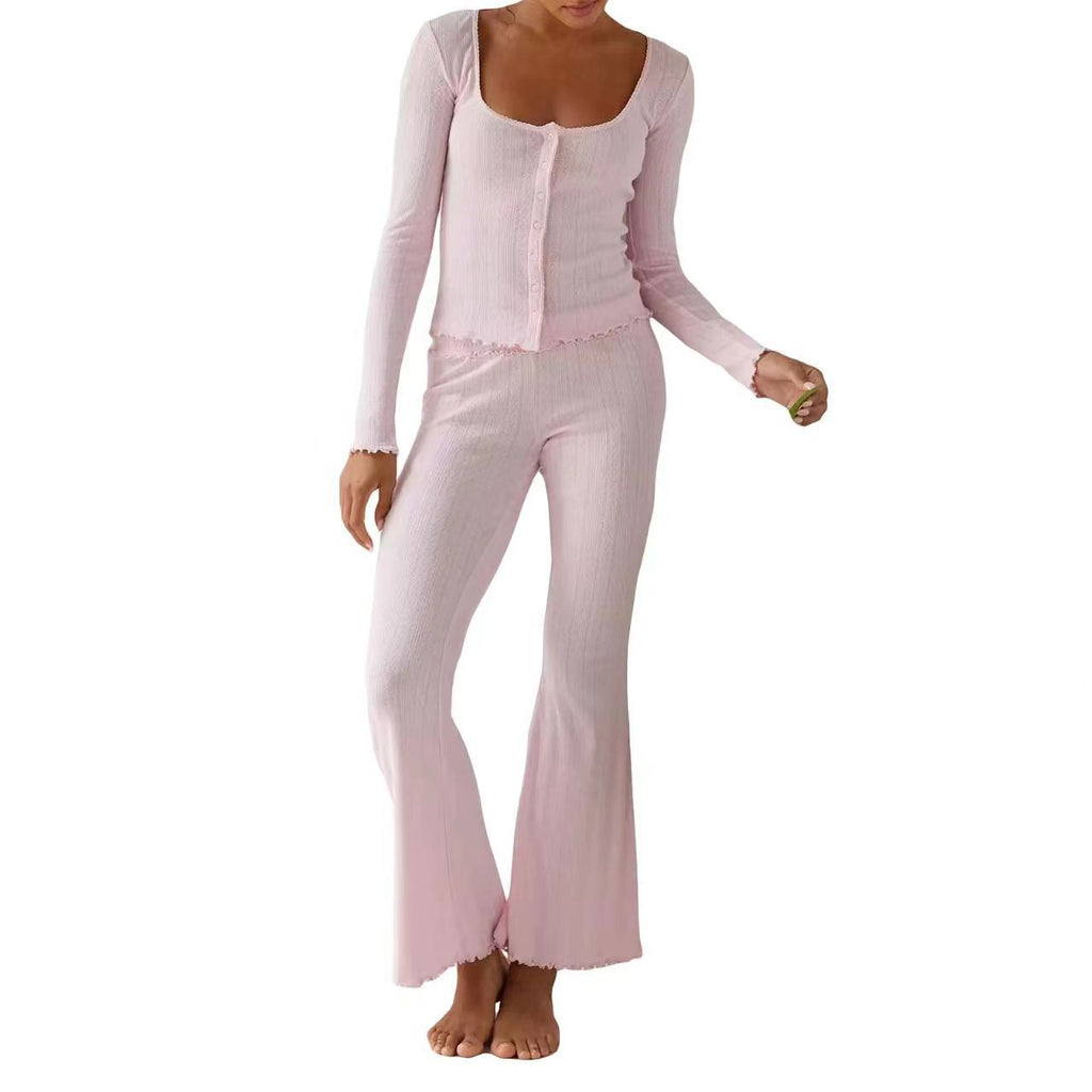 Ensemble deux pièces décontracté cardigan et pantalon à manches longues