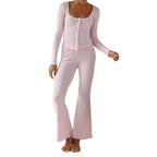 Ensemble deux pièces décontracté cardigan et pantalon à manches longues
