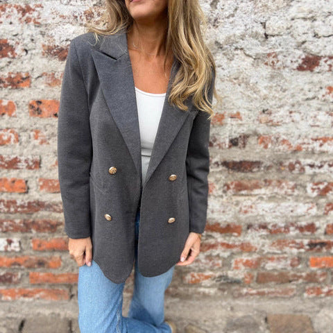 Autumn And Winter Leisure Solid Color Woolen Blazer Hover Image