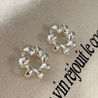 Boucles d'oreilles clous tendance cercle torsadé pour femmes, style simple, tempérament, couleur or, hyperbole, bijoux pour un usage quotidien, cadeaux de fête