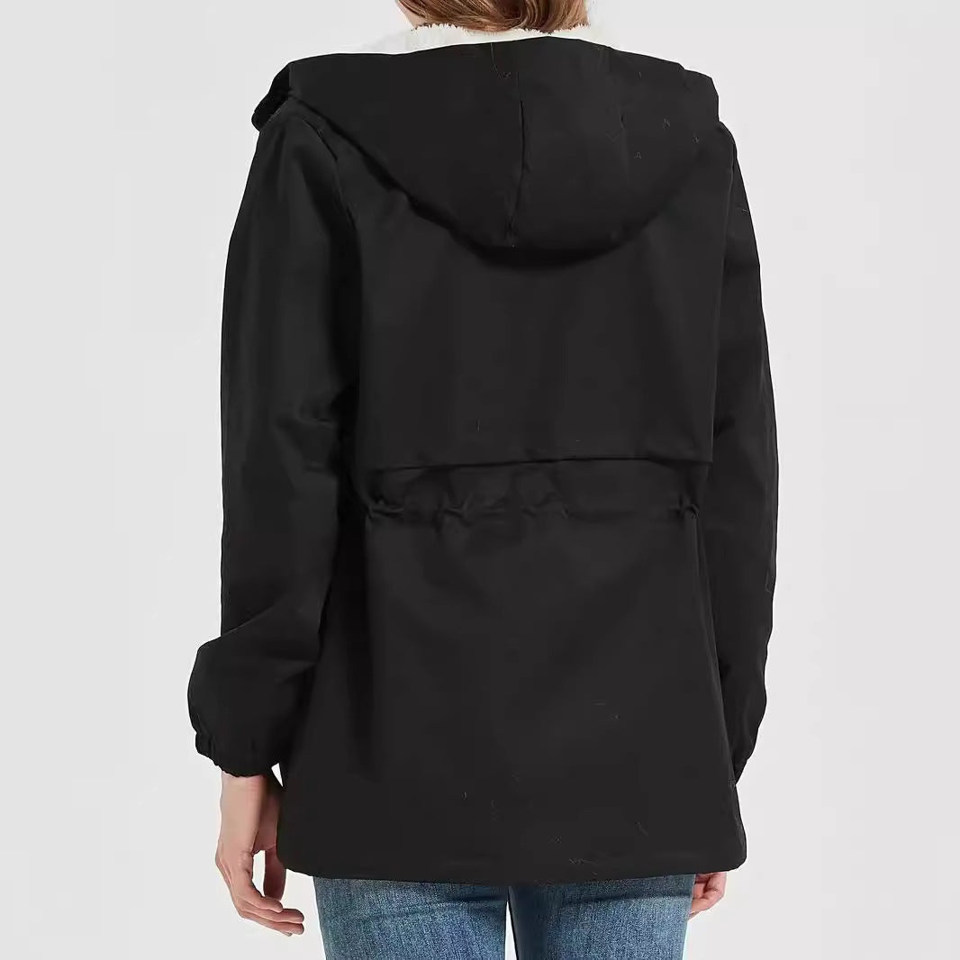 Manteau coréen décontracté ample, mode épaissie, vêtement en coton mi-long.