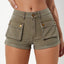 Shorts en jean de couleur unie pour femmes