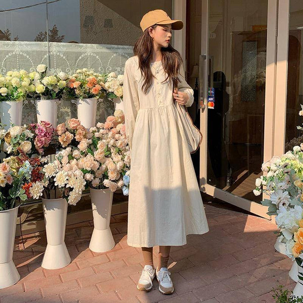 Robe longue douce chemise style français