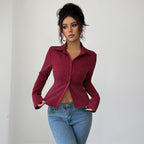 Chemisier cardigan à manches longues rayé mode femme